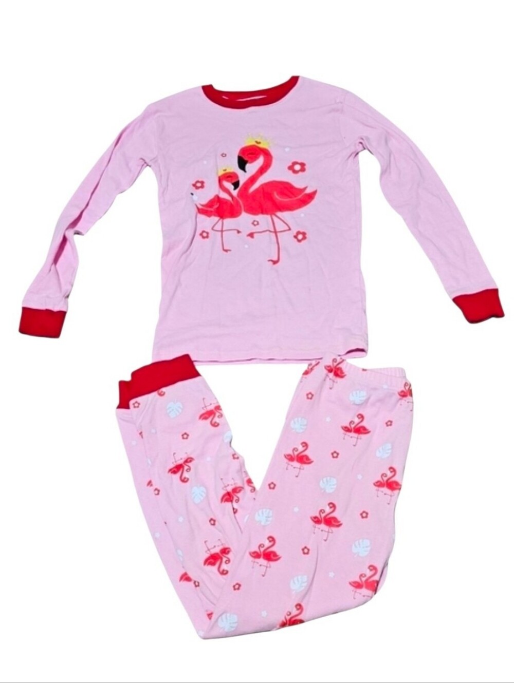 NWT Girls Benaive Pink Flamingo 2 piece Pajama Set